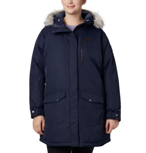 Columbia Suttle Mountain Long Isolerte Jakker Dame Marineblå | Plus Size 95382F